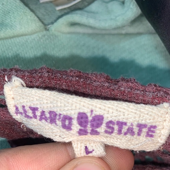 Altar’d State Mesh Top Tye Dye Burgundy Oversized Blouse - Sold in Live Show - Picture 5 of 10